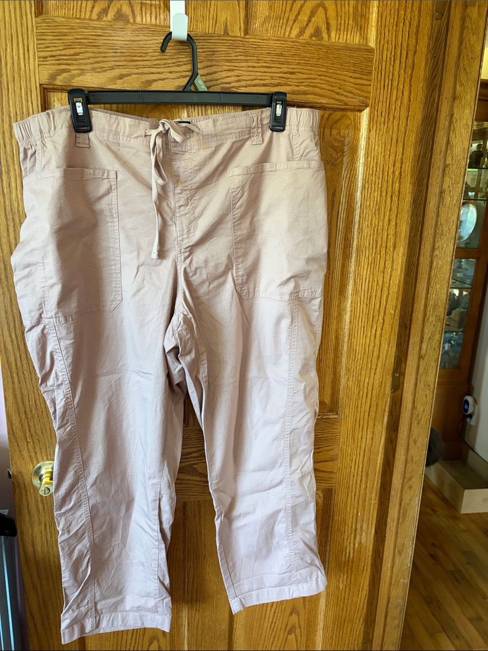 Relaxed Drawstring Utility Trousers in Light Taupe